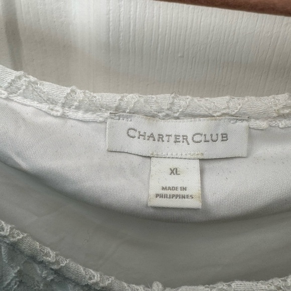 Charter Club White Puff Sleeve Smocked Blouse - Picture 4 of 4